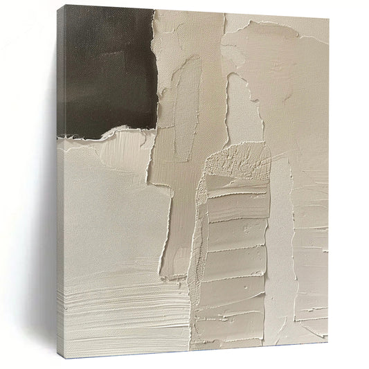 Designer - Inspired Elegance: Hand - Painted Textured Canvas Mural for Living Room & Hotel Lobby DKH1162