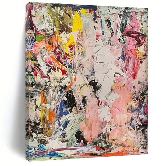 Silken Tapestry: Mega - Sized Hand - Painted Textured Custom Abstract Gem for Dining Room and Hallway DTP097