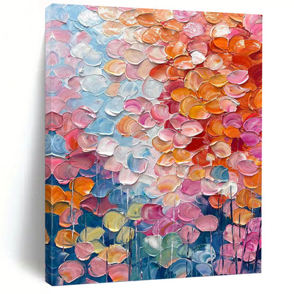 Vertical Hand - Painted Textured Custom Abstract Canvas for Dining Room and Hotel DKH1657