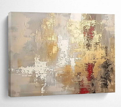 Gold & Red Abstract Elegance - Sophisticated Dining Room Glam DLZ045