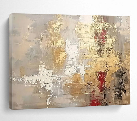 Gold & Red Abstract Elegance - Sophisticated Dining Room Glam DLZ045