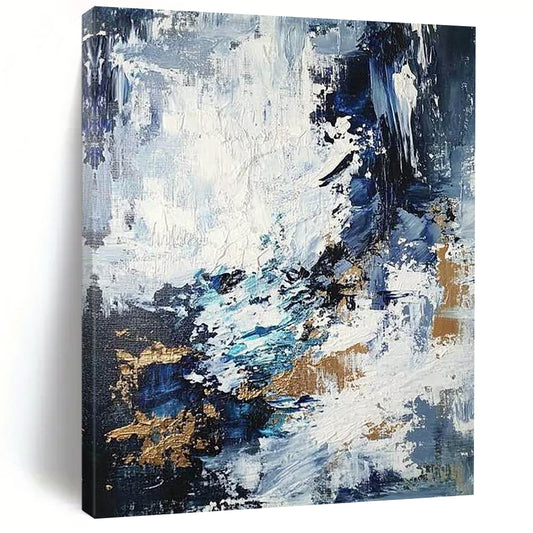 Contemporary hand-painted abstract artwork featuring vibrant colors and dynamic shapes perfect for modern decor and artistic expression. DLZ1762