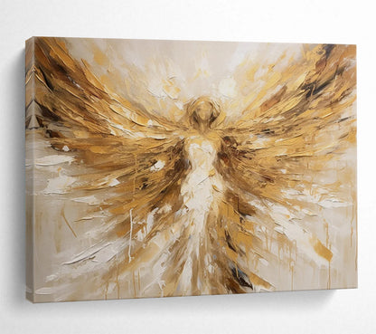 Golden Angel Wings - Inspirational Living Room Art DLZ082