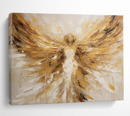 Golden Angel Wings - Inspirational Living Room Art DLZ082