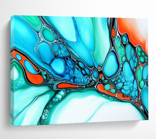 “Colorful Fluid Abstract” - Bright Palette, Fluid Art Patterns Painting On Canvas HB0880