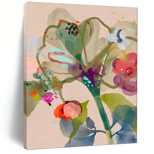 Large-Scale Hand-Painted Abstract Mural for Bedroom & Office LargeART1817