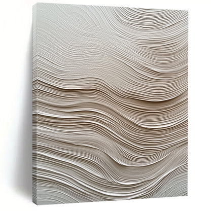 Contemporary abstract artwork featuring textured white paper resembling water waves enhances depth and movement, creating visual intrigue for any space. DLZ1234
