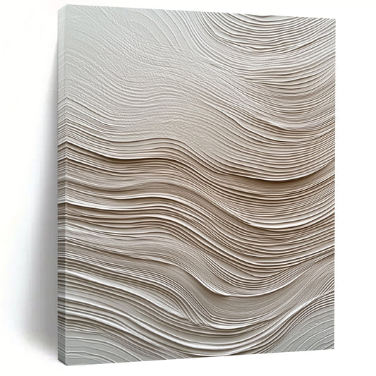 Contemporary abstract artwork featuring textured white paper resembling water waves enhances depth and movement, creating visual intrigue for any space. DLZ1234
