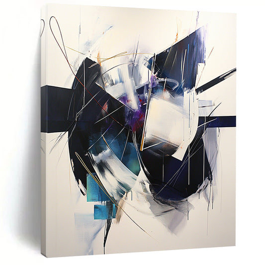 Colorful Abstract Shapes "Vibrant Fusion" Painting On Canvas HB291