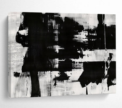 “Monochrome Abstract” - Blacks, Whites, Grays, Bold Textured Shapes - Abstract Acrylic Painting HB1724