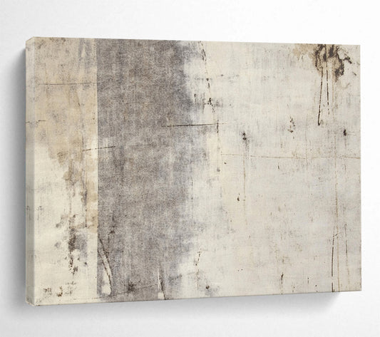 “Textured Gray Abstract” - Gray, Beige, Textural Abstract Painting On Canvas HB0704