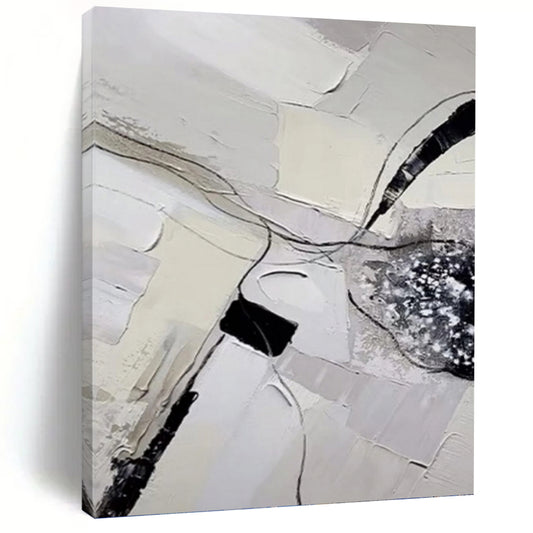 Designer - Led Excellence: Hand - Crafted Textured Canvas Painting for Bedroom & Dining Room DKH1172