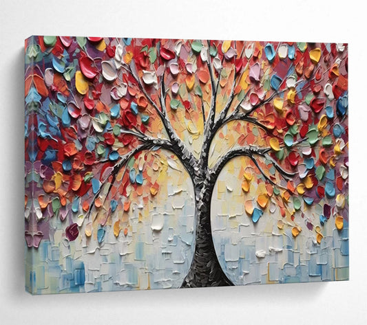 Colorful 3D Tree of Life - Vibrant Bedroom or Living Room Art DLZ169