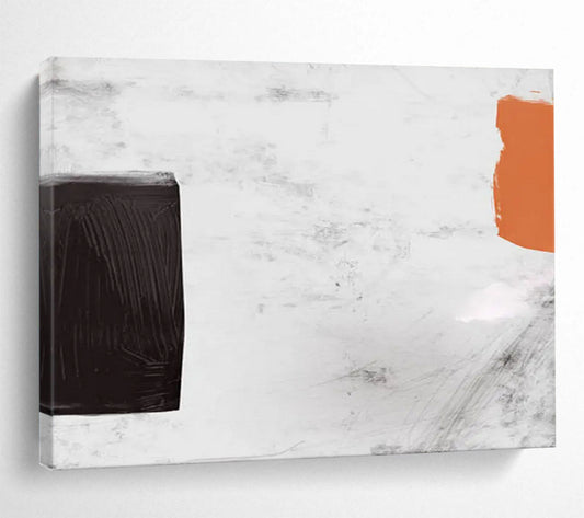 Black - White - Orange Geometric Abstract: Artistic Symbols for Modern Spaces DLZ146