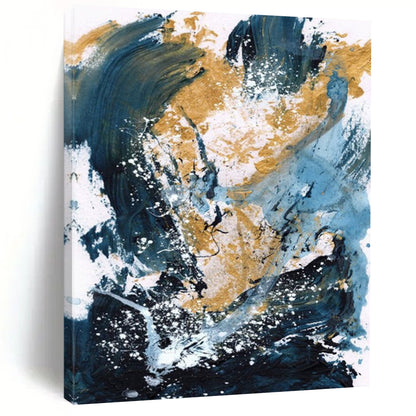 Custom Hand-Painted Abstract Paintings: Big Sizes & Textured Details for Living Room & Hallway DTP234