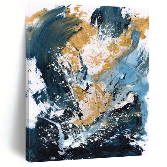 Custom Hand-Painted Abstract Paintings: Big Sizes & Textured Details for Living Room & Hallway DTP234