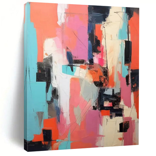 Autumn Leaves: Immense - Scale Hand - Painted Custom Abstract Creation for Living Room and Office DTP127