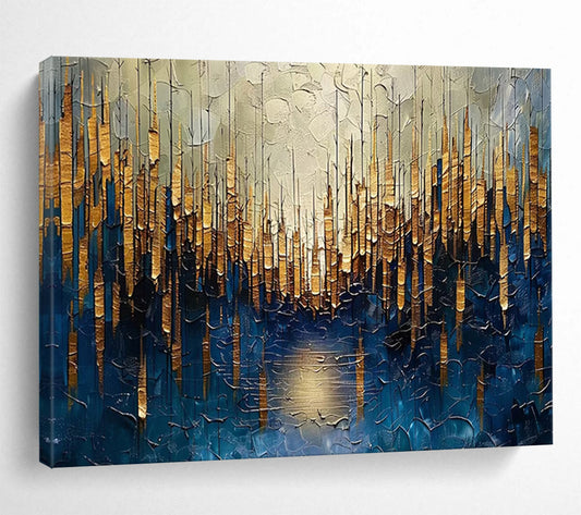 Golden Forest Abstract: A Luxurious Nature - Inspired Masterpiece DLZ157