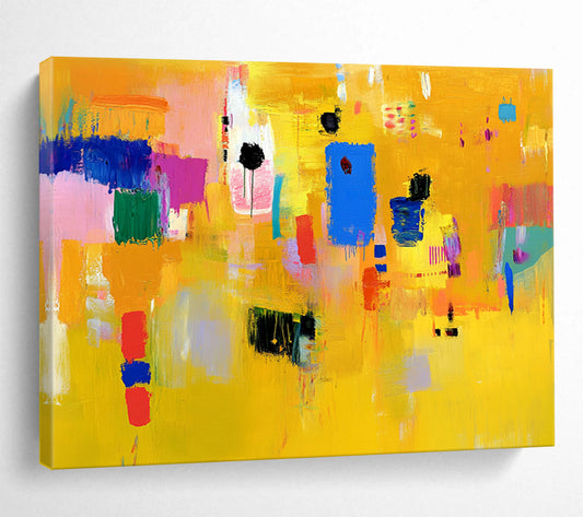 “Vibrant Color Block Abstraction” - Yellow, Pink, Blue, Purple with Color Blocks - Abstract Acrylic Painting HB1353