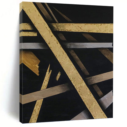 Luxurious Hand - Painted Textured Canvas Mural for Bar & Hotel Lobby DKH1094