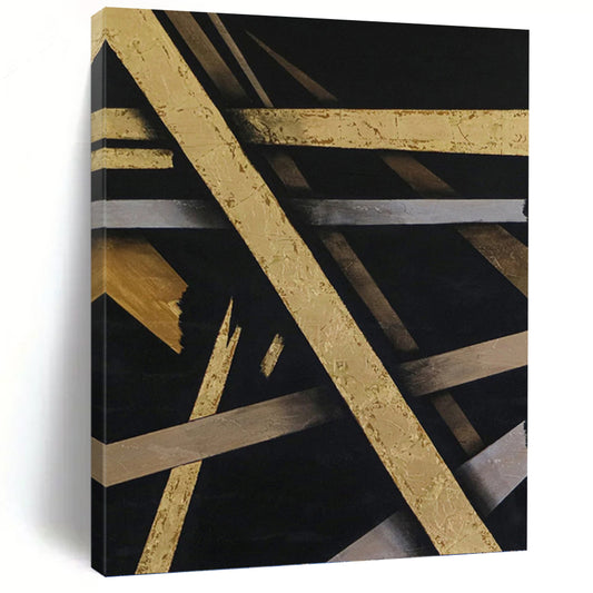 Luxurious Hand - Painted Textured Canvas Mural for Bar & Hotel Lobby DKH1094