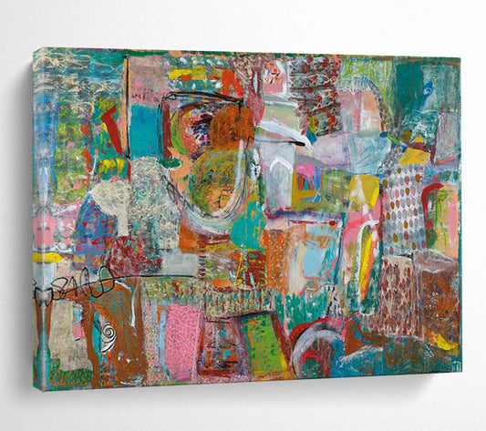 Mixed Media Abstract Collage - Eclectic Living Room or Office Art DLZ236