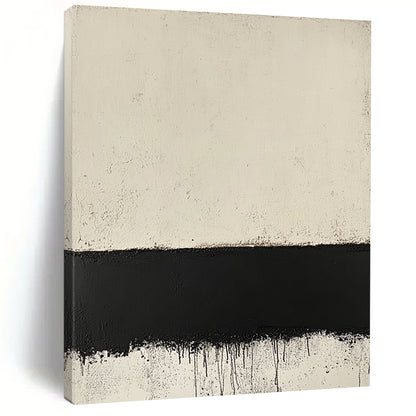Contemporary hand-painted abstract art featuring a textured cream surface layered over a black border inspired by Mark Rothko's style. DLZ1355