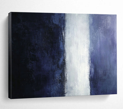 Gradient Purple, White & Navy - Color - Block Abstract Painting On Canvas HB0471