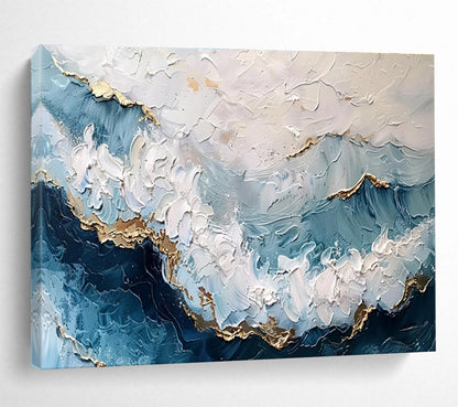 “Timeless Currents” Large - Sized Abstract Canvas for Bedroom & Dining Room DKH347