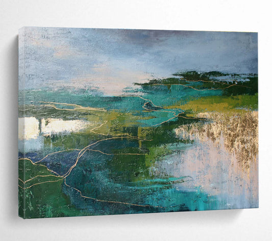 Hand-Painted Made-to-Order Abstract Mural for Dining Room & Bar DKH129