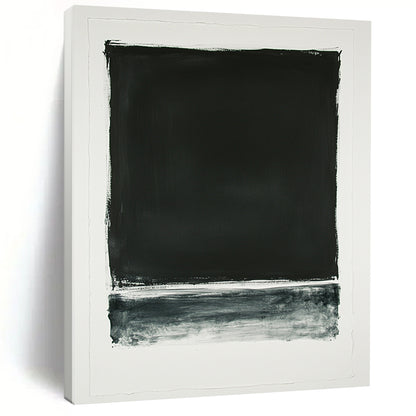 Black and White Textured Rectangle "Raw Simplicity" Painting On Canvas HB278