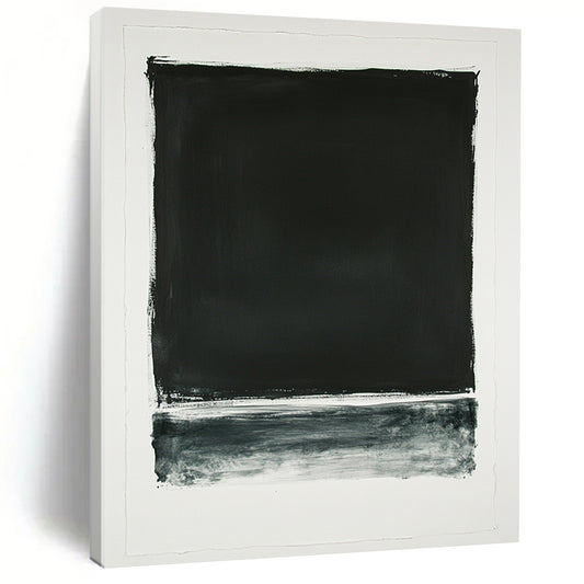 Black and White Textured Rectangle "Raw Simplicity" Painting On Canvas HB278
