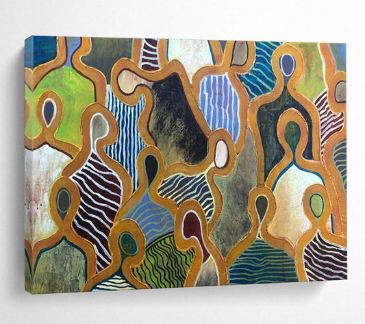 Gigantic Textured Hand - Painted Abstract Wall Mural for Decorative Impact DKH716
