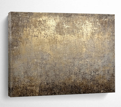 “Vintage Gold - Gray Textured Background” - Gold, Gray, Textured Abstract Painting On Canvas HB0776