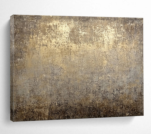 “Vintage Gold - Gray Textured Background” - Gold, Gray, Textured Abstract Painting On Canvas HB0776