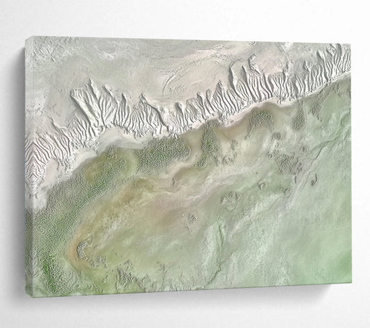 “Textured Earth Aerial” - Greens, Browns, Grays, Aerial View of Textured Terrain - Abstract Acrylic Painting HB1739