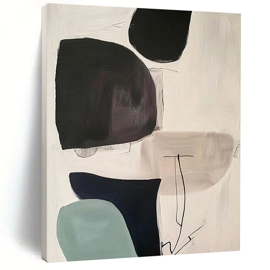Contemporary hand-painted abstract artwork featuring vibrant colors and dynamic shapes perfect for modern interior decoration. DLZ1779