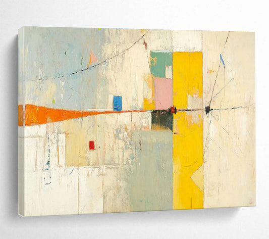 Large - Format Hand - Painted Textured Abstract Wall Mural for Bar & Dining Room DKH614