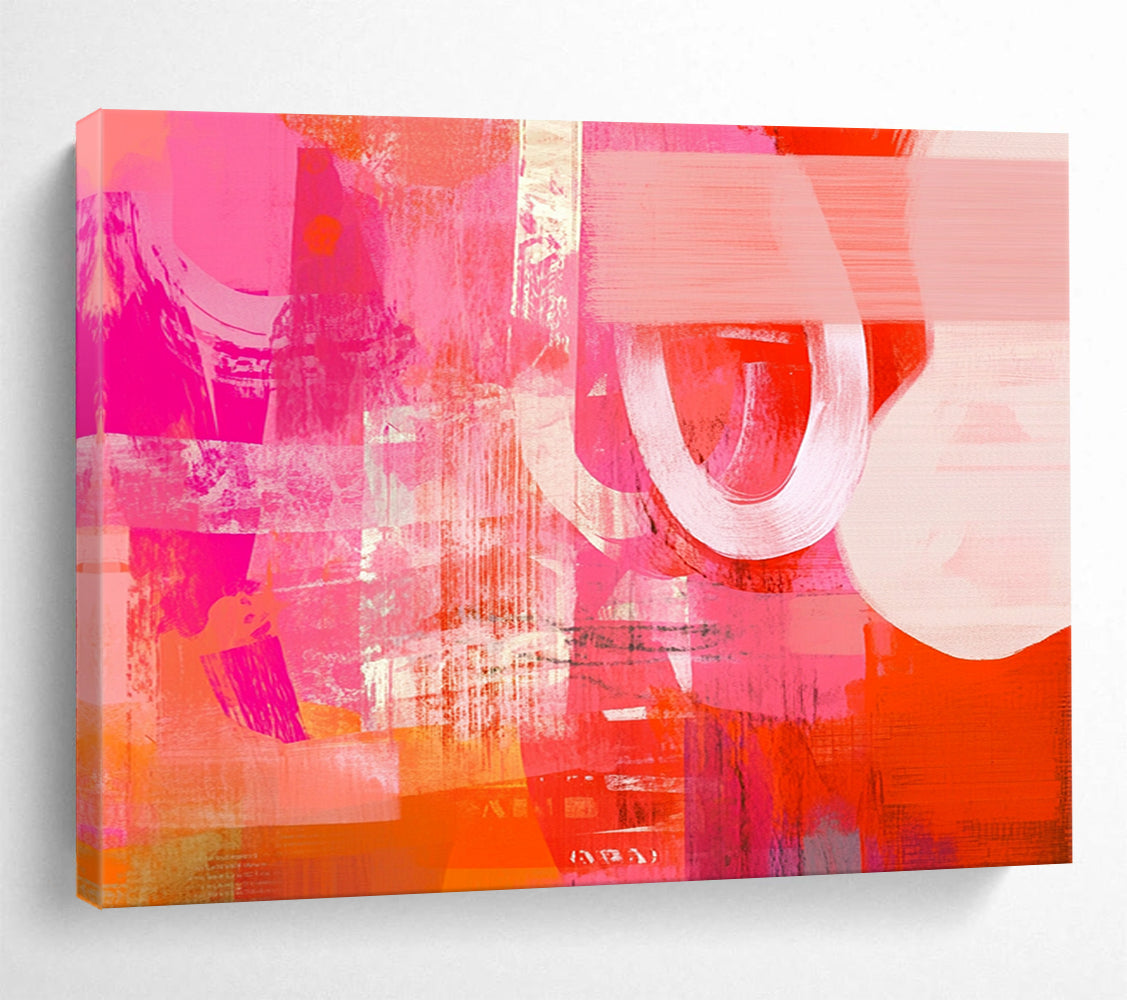 “Vibrant Pink - Orange Abstract” - Expressive Abstract Painting HB0532