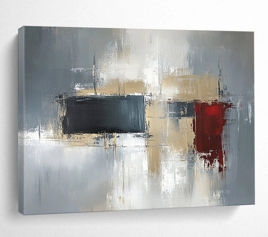 “Teal and Gold Abstract Drip” - Teal, gold, white, beige; Abstract drip with teal and gold; Acrylic Painting On Canvas HB1284