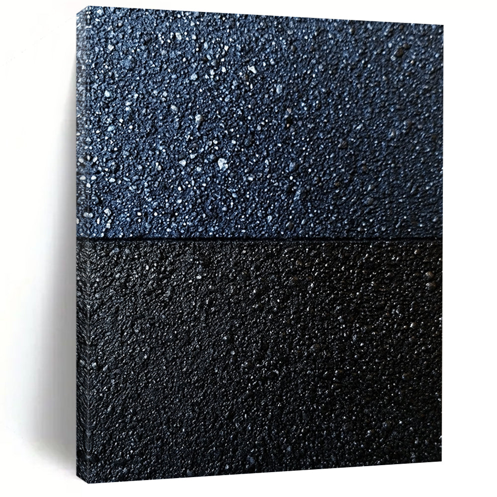 Contemporary abstract art featuring ultra-detailed asphalt textures in dark blue and gray, highlighting depth and contrast in a unique artistic expression. DLZ1201