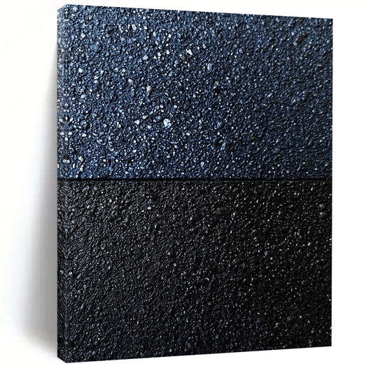 Contemporary abstract art featuring ultra-detailed asphalt textures in dark blue and gray, highlighting depth and contrast in a unique artistic expression. DLZ1201