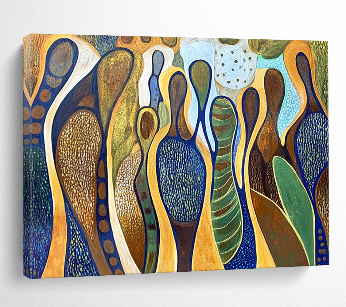 “Organic Shape Abstract” - Earthy Colors, Organic Forms - Painting On Canvas HB1411