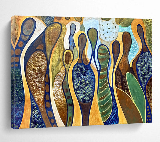“Organic Shape Abstract” - Earthy Colors, Organic Forms - Painting On Canvas HB1411