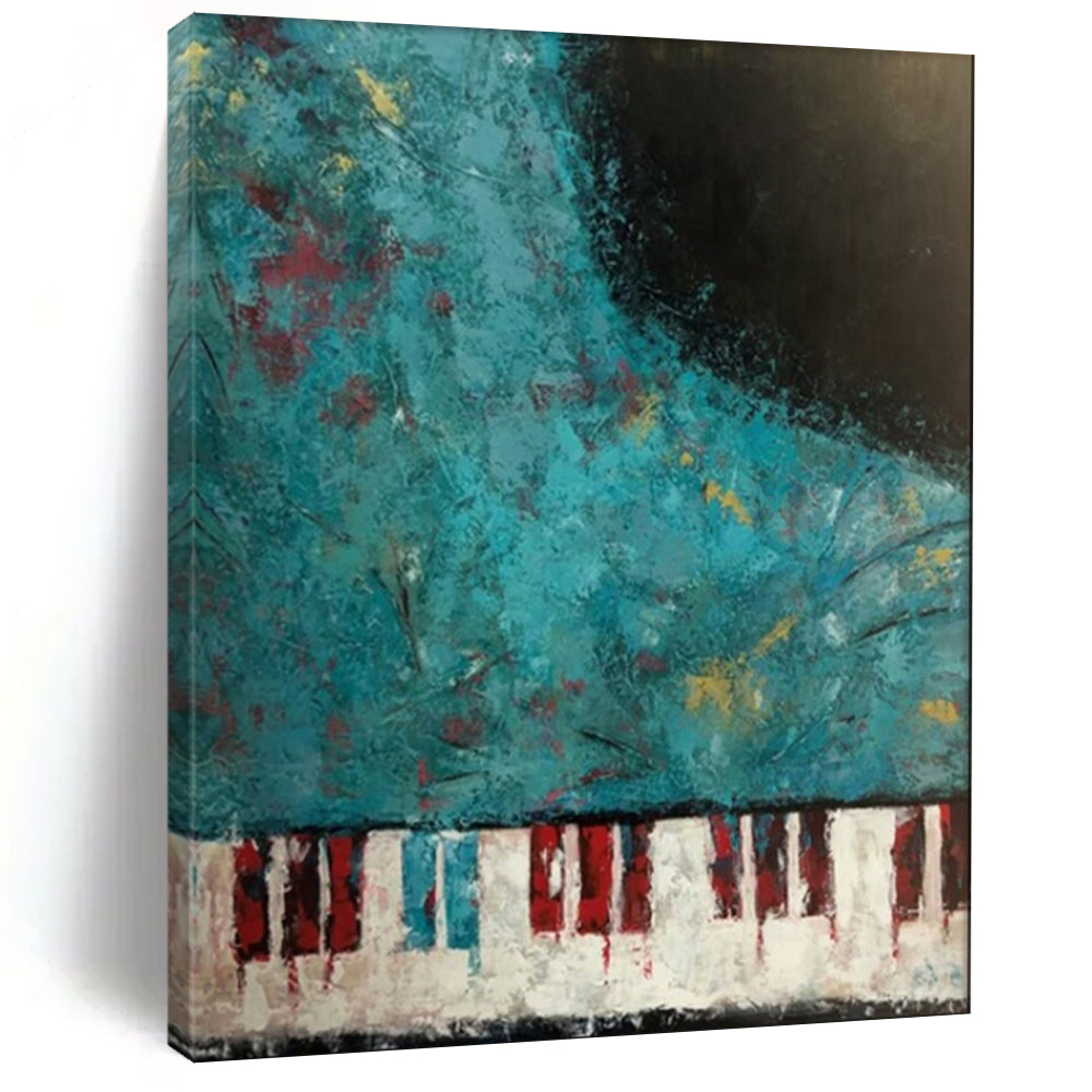 Edgy & Contemporary Hand-Painted Custom Abstract Painting for Bar & Entryway LargeART1998
