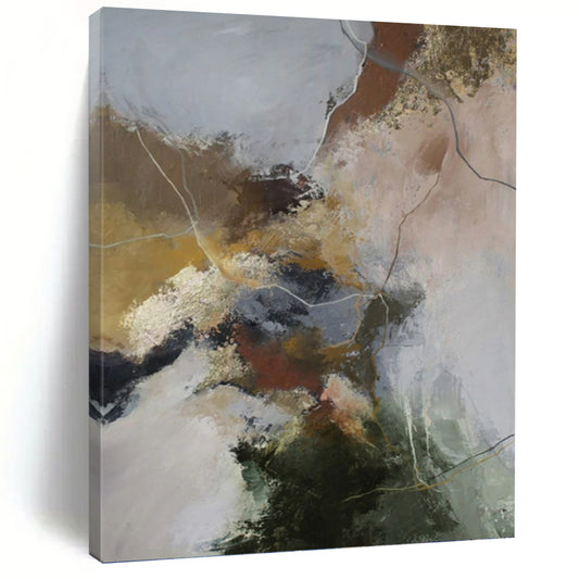 Custom - Tailored Hand - Painted Textured Abstract Canvas for Bedroom & Dining Room DKH1004