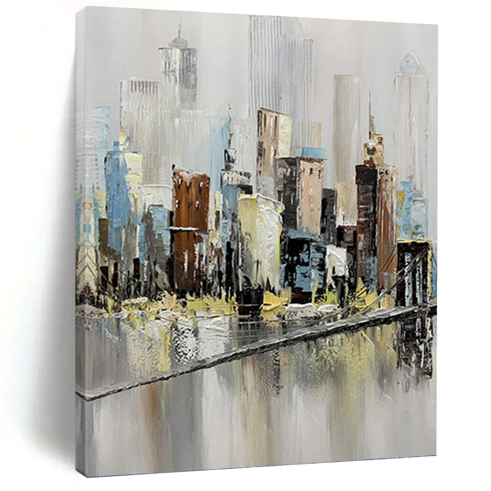 Large - Scale Hand - Painted Textured Custom Abstract Painting, for Dining Room and Hotel DKH1451