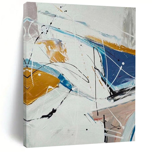Immense - Sized Hand - Painted Textured Custom Abstract Art for Bedroom and Entryway DTP049