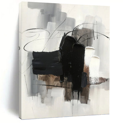 Elegant Hand - Painted Textured Abstract Painting for Dining Room & Bar DKH1275