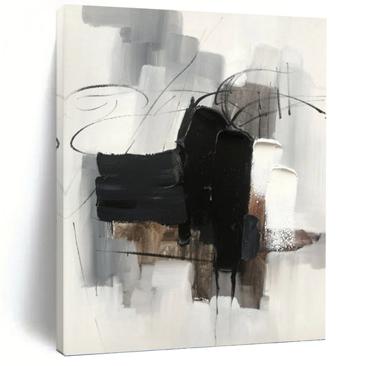 Elegant Hand - Painted Textured Abstract Painting for Dining Room & Bar DKH1275